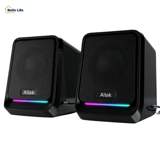 Caixa de Som Gamer RGB para PC e Notebook Estéreo 10W Potente P2 USB