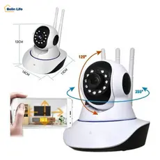 Câmera Monitoramento Wifi 3 Antenas Robô Full HD Áudio Bidirecional Casa