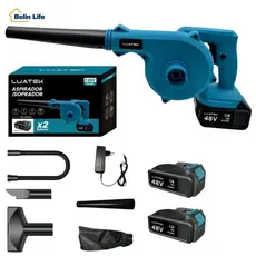 Soprador Aspirador Elétrico 48V 2 Baterias Folhas E Resíduos para Casa e Carro Luatek LWJ-267plus