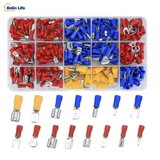 Jogo 280 Peças Terminal Elétrico Pré-Isolado 0.5 a 6mm² Profissional PVC Luatek LWJ-1983
