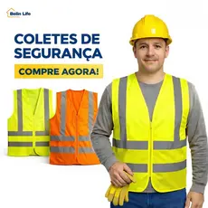 Colete de Linha Refletivo Poliéster Malha Respirável Com Zíper