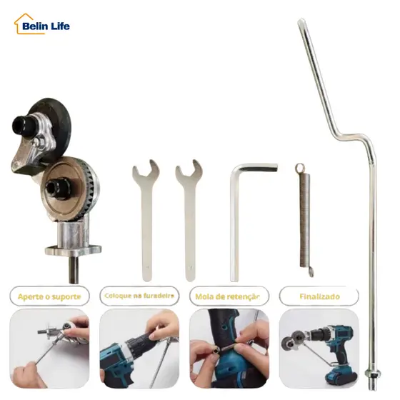 Adaptador Cortador de Chapa para Furadeira e Parafusadeira Metal Universal Tesoura Profissional Luatek LWJ-2214