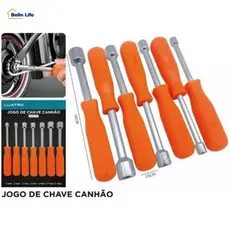 Kit Jogo De Chaves Canhão 7 Pçs Luatek Aço Carbono Antiderrapante