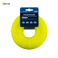 Fio de Nylon Luatek para Roçadeira Redondo 2.4mm 3.0mm 15m 50m Cortador de Grama Resistente