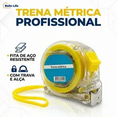 Trena Métrica Profissional Luatek Transparente Fita De Aço Com Trava 5m / 7.5m / 10m