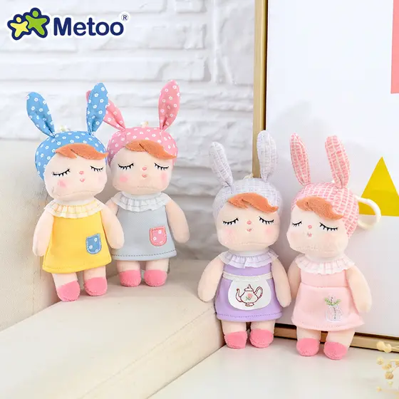 Metoo Mini Angela Boneca Fofa Encantos Coelho Chaveiro Brinquedos De Pelúcia Bolsa Pingente Para Crianças Presentes De A
