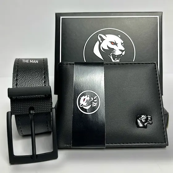 Kit Cinto Masculino + Carteira Masculina THE MAN.