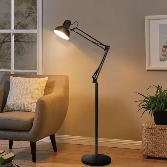 Luminária 1,9m Articulada Chão Pedestal Piso Abajur Lustre