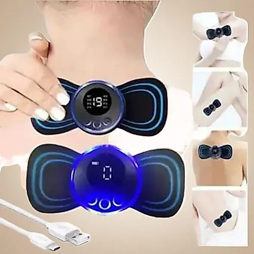 Mini Massageador Elétrico Portátil Cervical EMS Alivia Dores Corpo Pescoço - FSH 123