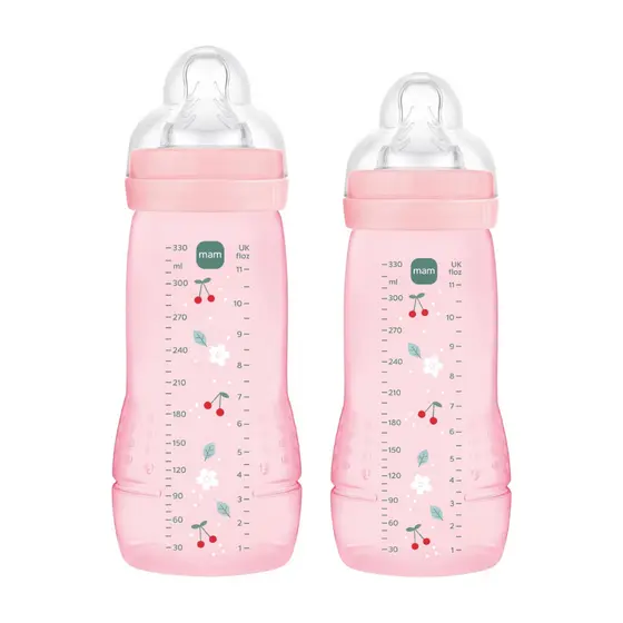 Kit 2 Mamadeiras Mam Antivazamento 270 e 330 ml Bebê Easy Active