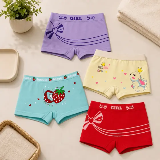 Calcinha Infantil box Shortinho Kit com 5 ou 10 Peças  menina Estampada Tam 02 a 10 Anos