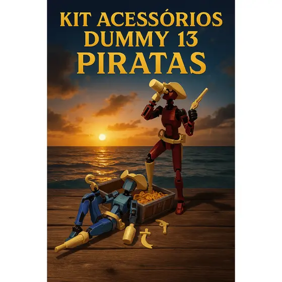 Kit Armas e Acessórios de Pirata para Dummy 13 Completo Acessórios Brinquedo Decoração - Impressão 3D