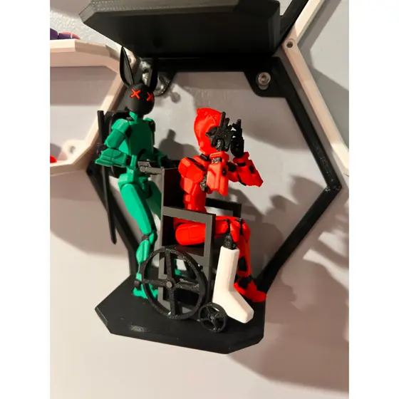 Cadeira de Rodas para Dummy 13 Assessórios Brinquedo Decoração - Impressão 3D