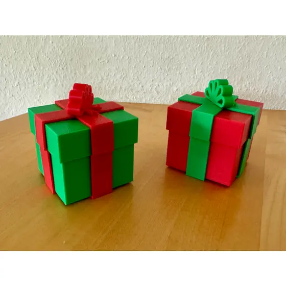 Caixa de Presentes Decorativa de Natal Enfeite Natalino Funcional 6CM Largura 5CM Altura - Impressão 3D