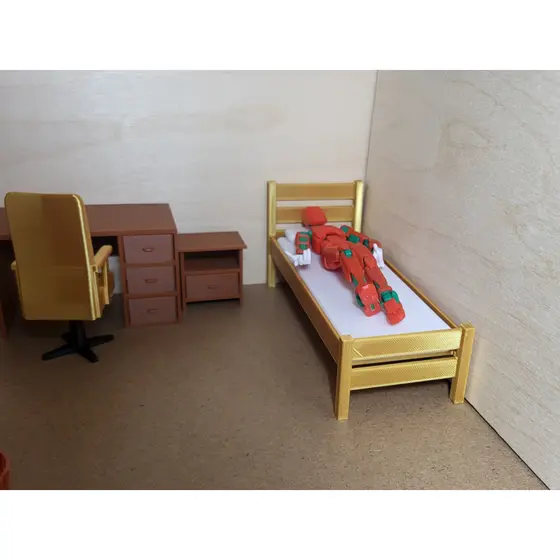 Cama de Solteiro para bonecos Dummy 13 Brinquedo Decoração Varias Cores - Impressão 3D