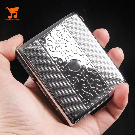 Prata Portátil Metal Caso Flip Aberto Cartão Caixa De Armazenamento Titular Primavera Clipe Viagem Ao Ar Livre Ferrament