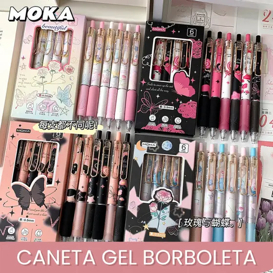 Minimalista Caneta Gel Borboleta 0,5mm De Alta Qualidade De Secagem Rápida Escrita Suave