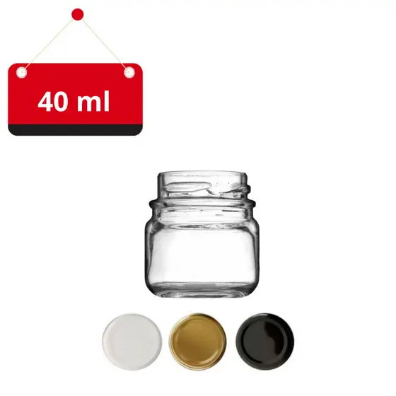 02 Un. Pote de vidro geleinha 40 ml com tampa