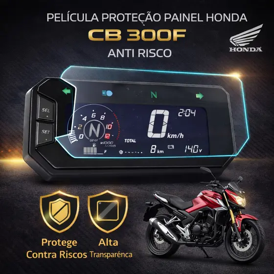 Pelicula Proteção Painel Honda Cb300 Twister CB300 Cb300f 2023 2024 2025 2026 ShieldForce Anti Risco
