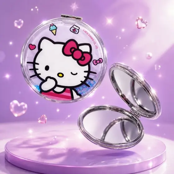 Espelho hello kitty de bolsa Dupla Face - Acessório  hello kitty