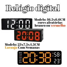Relogio Digital 23x7,5x4,5Cm Ou 16,5x6,6CM Alarme Luminoso Alarme Recarregável USB De Mesa Led Semanal