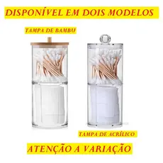 Organizador 19x6,8Cm  De Cotonete Disco De Algodão Ou Maquiagem Porta Cotonete Camada Dupla Top Útil Utilmix