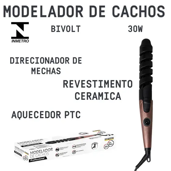 Modelador Cabelo Babyliss Profissional Revestimento Cerâmico Startools Bivolt Direcionador de Mechas