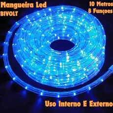 Mangueira Led Redonda 8 Funções Bivolt 110 E 220V 10M Pisca Luminosa Decoração Iluminação