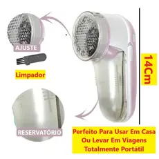 Papa Bolinha Elétrico 14Cm Aparador E Removedor De Pelos Fiapos Roupas Rosa Portátil Simples E Util