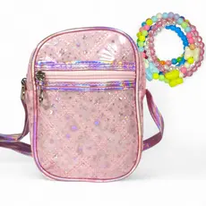 Bolsa Bolsinha com brilho Infantil Transversal Blogueira Passeio Menina com Brinde