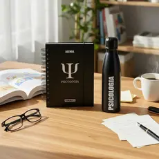 Kit Agenda Permanente Garrafa Alumínio Profissões Presente Medicina Professor Psicologia Enfermagem