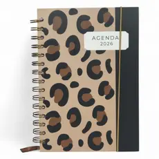Agenda Diária Planner 2026 Espiral Capa Dura 168 Folhas Marcador Pets Gatinho Cachorrinho Onçinha 21x15 cm