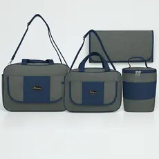 Kit Maternidade 4 Peças Bolsa Grande Média Bolsa para Mamadeira Trocador Mamãe Bebê Recém Nascido
