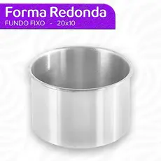 Forma Assadeira Redonda 20x10 Alumínio Redonda Fundo Fixo