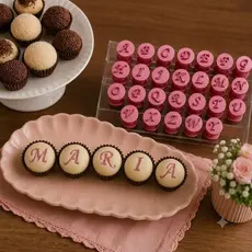 Kit Carimbo Letras Alfabeto p/ Brigadeiro e Marcador Confeitaria Docinhos Doce Gourmet