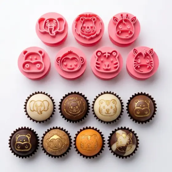 Carimbo Para Brigadeiro E Doces Kit 7 Bichinhos Animais
