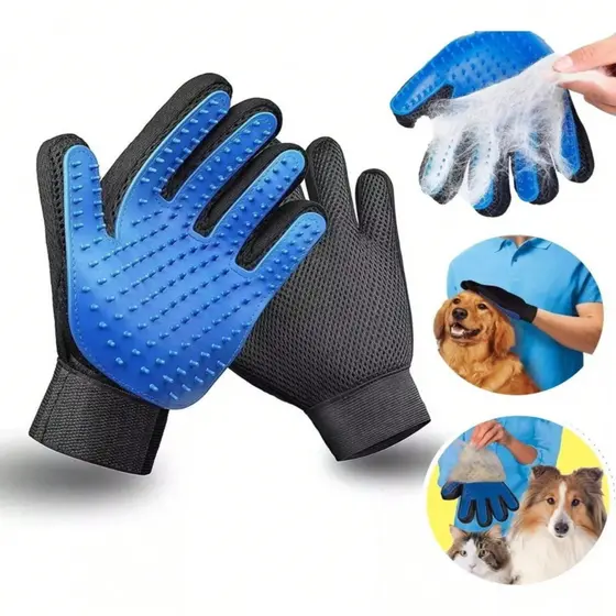 Luva Escova Rasqueadeira Removedora de Pelos Pet Nano Magnética Tira Pelos Dos Pets Cães E Gatos Luva Tira Pelos Escova Gato