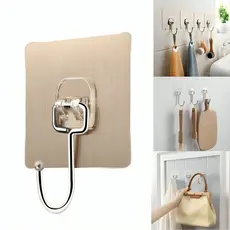 Kit 5 Gancho Adesivo Suporta 10 KG Parede Multifuncional Organizador Porta Xícaras Autocolante Casa Cozinha Quarto Banheiro