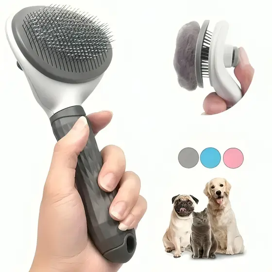 Escova Rasqueadeira Pente Plástico Ferro Para Pentear e Remover Tirar Pelos Dos Pets Cães E Gatos Removedor de Pelos