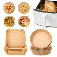 Forma De Airfryer Descartável Redondo Antiaderente Para Cozimento Papel Fritadeira Cozimento Protetor Forro Tapete