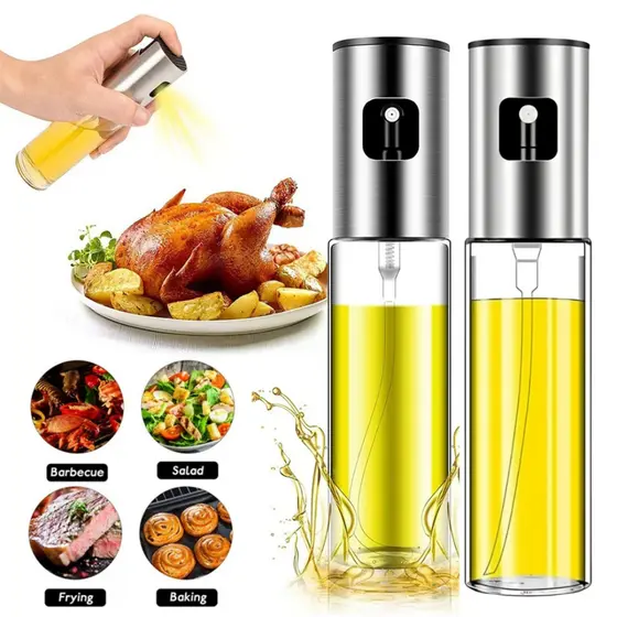 Kit 2 Spray Pulverizador Borrifador Azeite Vinagre Óleo em Vidro