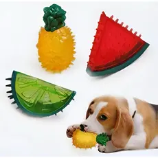 Mordedor Brinquedo Para Cachorro e Gato Com Apito Frutas Cristais Flutuante Na Agua