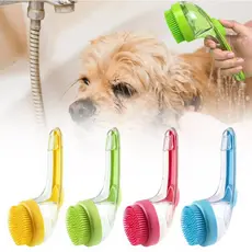 Escova De Banho Para Pets Com Dispenser Para Shampoo