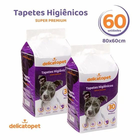 Tapete Higiênico Para Cães Aroma Lavanda 80x60cm - 60UN Delicato Pet