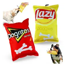 Pelucia Pet Salgadinho Chips Dogritos e Lazy C/ Barulho