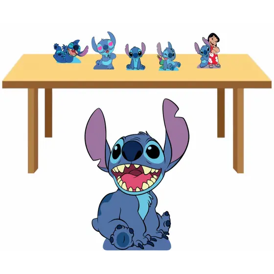 Placa Decoração Aniversário Display Chão Mesa Lilo E Stitch