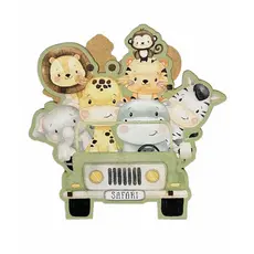 Centro de Mesa Cachepo Safari  mdf Adesivado Lembrancinhas Aniversários Decorações