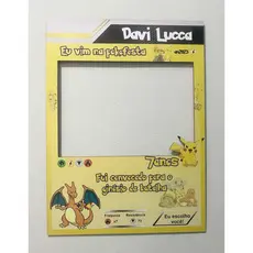 Moldura Para Foto Aniversario Decoração Personalizada Pokemon Polaroid Mdf
