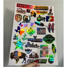 Cartela de Adesivo Holográfico Para Moto, Capacete, Garrafa De Tereré, Entre Outros