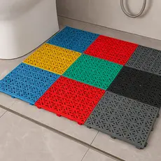 Kit 6 Pisos Plásticos Modular 30x30 Encaixável Antiderrapantes Para Banheiro Lavanderia Área Úmida